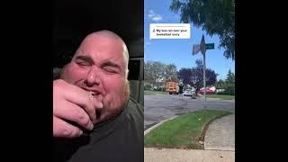 School Bus Driver Reacts To School Bus Running Over Kids Basketball! (HILARIOUS)