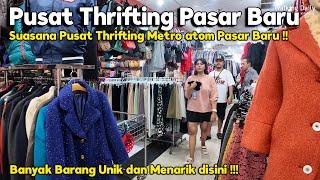 Suasana Pusat Thrifting Pasar Baru saat Hari libur