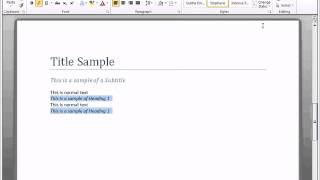 Word 2010  |  Using the Style Gallery