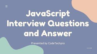 JavaScript Interview Questions & Answer