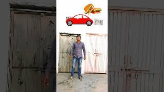 Eating fish , pizza , biscuit vs catching tractor & Alto car - funny vfx