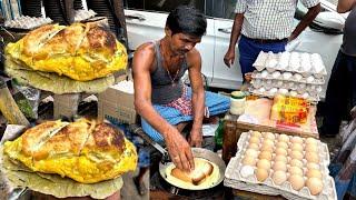 Hardworking This Man Selling Delicious Egg Toast Price ₹ 70/- Only । Indian Street Food