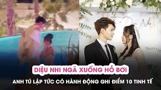 Diệu Nhi ngã xuống hồ bơi, Anh Tú lập tức có hành động ghi điểm 10 tinh tế