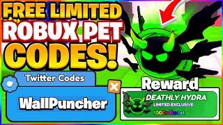 ALL FREE LIMITED ROBUX PET CODES IN PUNCH WALL SIMULATOR! Roblox