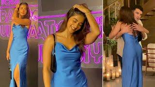 Pooja Hegde Looks Stunning In Silk Blue Outfit | #TeriBaatonMeinAisaUljhaJiya Success Bash