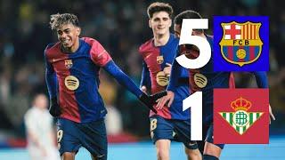 F.C Barcelona vs Real Betis | 5-1 Copa del Rey Round of 16 | Extended Highlights