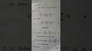 Partial Differential Equations (Maths) Gurugram University (G.U.) Question Paper..B.Sc. 3rd sem 2024