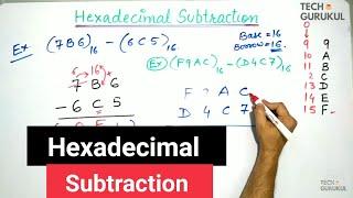 22. Hexadecimal Subtraction /  Hexadecimal Arithmetic - Digital Electronics | TECH GURUKUL