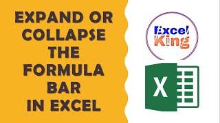Expand and Collapse the Formula Bar in Excel #AskExcelKing