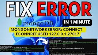 MongoDB Connection Refused  127.0.0.1:27017 error SOLVED [in 1 MIN] | Mongosh Error| MongoDB Compass