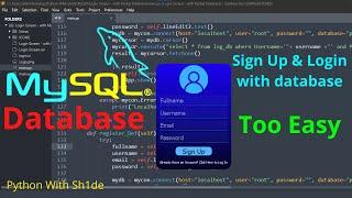 PyQt5 Modern Login Screen Sign Up and Sign In With MySQL Database | Easiest Tutorial