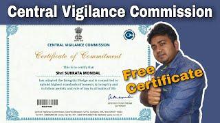 Central Vigilance Commission free certificate | Free certificate by government of india