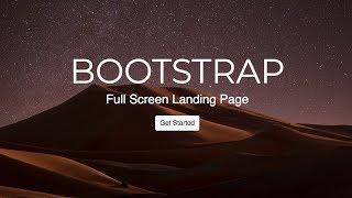 Bootstrap Full Screen Landing Page - Responsive HTML5/CSS3