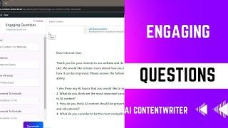 How to Create Engaging Questions using WP AI Content Writer