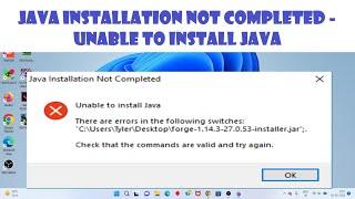 Fix java installation not completed - unable to install java (2023)