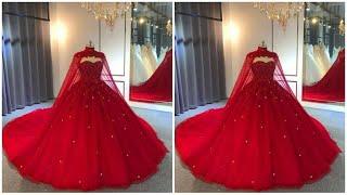Most Beautiful and stunning Red wedding Ball gown designs||prom gown