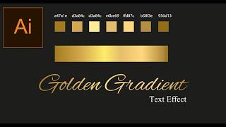 Golden gradient text effect in adobe illustrator | Adobe illustrator tutorial | Graphic Designing