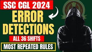 POST MORTEM of ALL ERROR DETECTIONS asked in SSC CGL TIER-I 2024 | SSC CGL English Classes | QEng