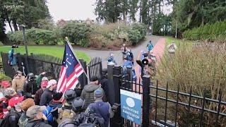 Gov. Inslee posts video statement after Trump supporters breach gate at his Olympia residence and US