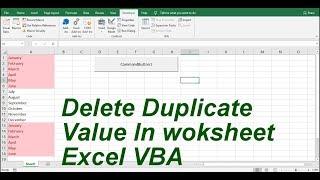 Delete Duplicate In worksheet Excel VBA