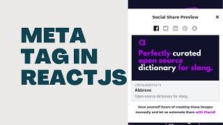 Personalize URL when sharing on social media | meta tags in React js