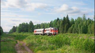 Тепловоз 2М62У-0366А с пригородным поездом Ува-1 — Ижевск и приветливой бригадой