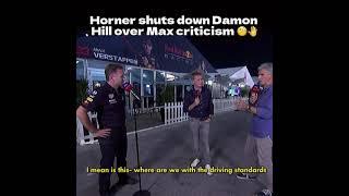 Horner Shuts Down Damon Hill for Max Criticism. #f1 #formula1