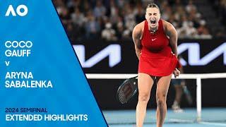 Coco Gauff v Aryna Sabalenka Extended Highlights | Australian Open 2024 Semifinal