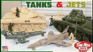 Father & Son Unboxing Tim Mee Plastic Army Tanks and Jets & Toy Soldiers