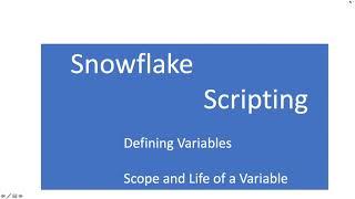 Snowflake Scripting Variables