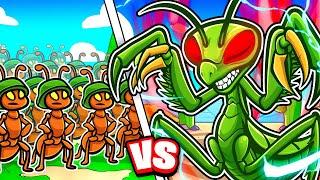 100,000 ANT ARMY vs MASSIVE PRAYING MANTIS in Pocket Ants