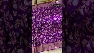 Purple shade pure Banarasi Katan silk Saree | Aravinda Design Studio | @brideessentials