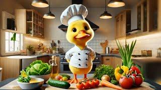 Duckling Prepared So Many Vegetables#cute #duck #cartoon