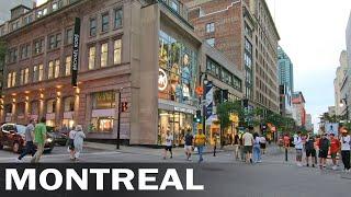 Saturday Evening in Downtown Montreal - City Walking Tour - 2021