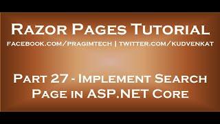 Implement search page in ASP NET Core