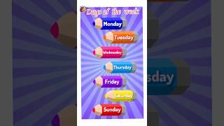 7 days of week learning song for kids || days of the week song