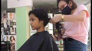 Stylist talks cute girl into short style (Haarminnaar exclusive)