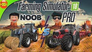 Noob Vs Pro | Making bales | Farming Simulator 18