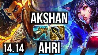 AKSHAN vs AHRI (MID) | Rank 5 Akshan, 7/1/2 | BR Challenger | 14.14