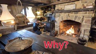 Why? A cookstove and fireplace in the same kitchen