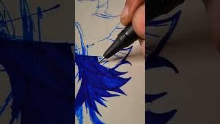 Drawing  L From Death Note Using Blue Color  #shorts