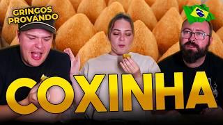 FOREIGNERS TASTING COXINHA FOR THE FIRST TIME 