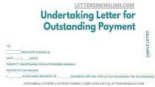 Undertaking Letter For Outstanding Payment - Sample Letter of Undertaking for Outstanding Payment