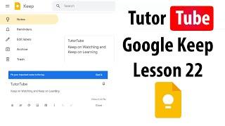 Google Keep Tutorial - Lesson 22 - Adding Sources in Notes