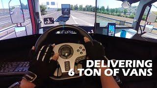 DELIVERING 6 TON OF VANS | EURO TRUCK SIMULATOR 2 | PXN V9 STEERING WHEEL GAMEPLAY