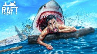 I GOT ATTACKED BY A MONSTER SHARK !! Raft (Part 2)