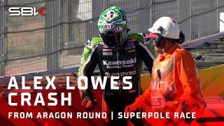 Alex Lowes' crash in Superpole Race at Aragon  | 2024 #AragonWorldSBK 