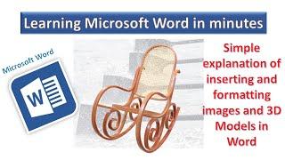 Learn how to insert and format images and 3D Models in MS Word  step by step to Advanced