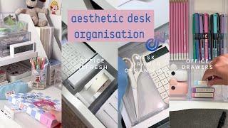 Aesthetic desk organization and restocking || ASMR || tiktok compilation