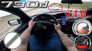 BMW E65 730d (218HP) TOP SPEED & ACCELERATION ON GERMAN AUTOBAHN